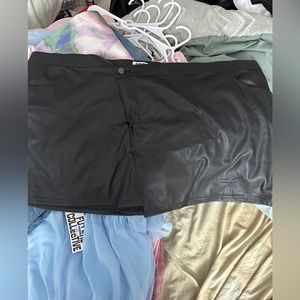 Leather mini skirt